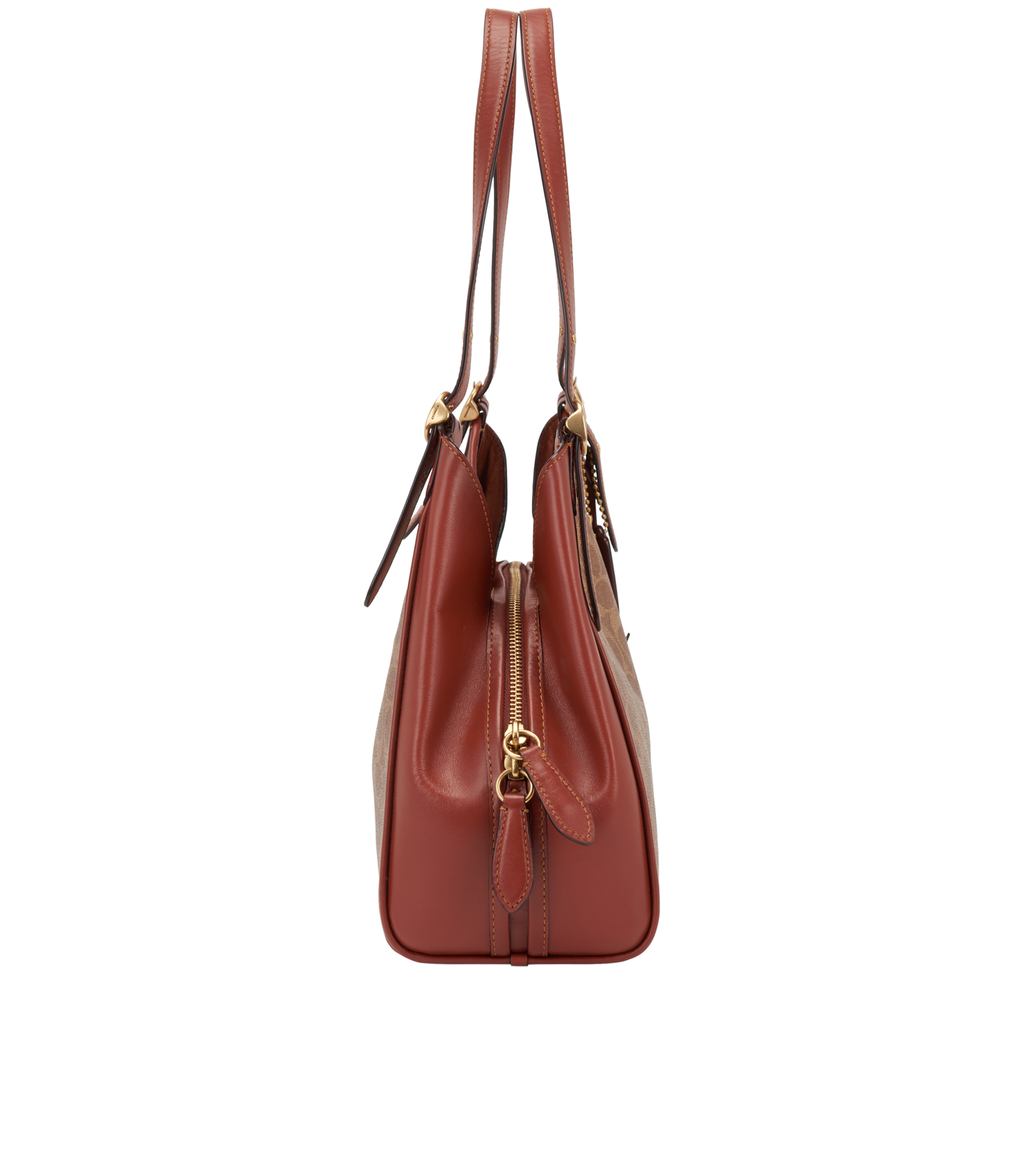 Lori Shoulder Bag, &pound;190, Handbags, Beige/Tan, Canvas/Leather, Side view